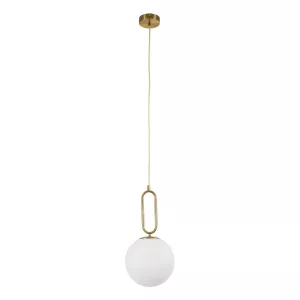 kelvo® BELLISSIMO  Κρεμαστό Φωτιστικό Οροφής για Λάμπα με Ντουί E27 AC 220-240V IP20 - Χρυσό Βούρτσας Πλατίνα & Λευκό - Μ20 x Π20 x Υ42cm