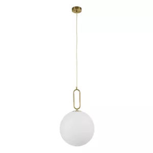 kelvo® BELLISSIMO  Κρεμαστό Φωτιστικό Οροφής για Λάμπα με Ντουί E27 AC 220-240V IP20 - Χρυσό Βούρτσας Πλατίνα & Λευκό - Μ30 x Π30 x Υ52cm