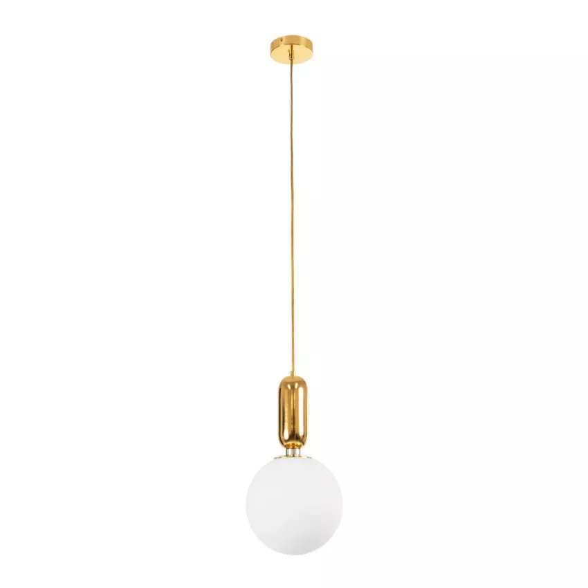 kelvo® ESTETICO  Κρεμαστό Φωτιστικό Οροφής για Λάμπα με Ντουί E27 AC 220-240V IP20 - Χρυσό Βούρτσας Πλατίνα & Λευκό - Μ20 x Π20 x Υ38cm