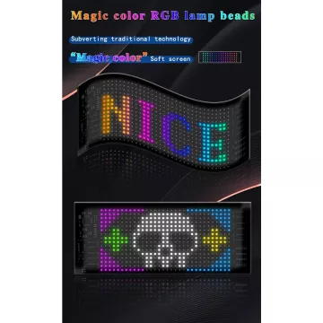 GLOBOSTAR® MATRIX  Εύκαμπτη Κυλιόμενη Ψηφιακή Επιγραφή 17.3x7cm P4 32x16 Pixel LED 10W DC 5V 2A με USB 2.0 Αδιάβροχο IP65 Πολύχρωμο RGB - Bluetooth Control μέσω iPIXEL APP - Μ17.3 x Π0.2 x Υ7cm