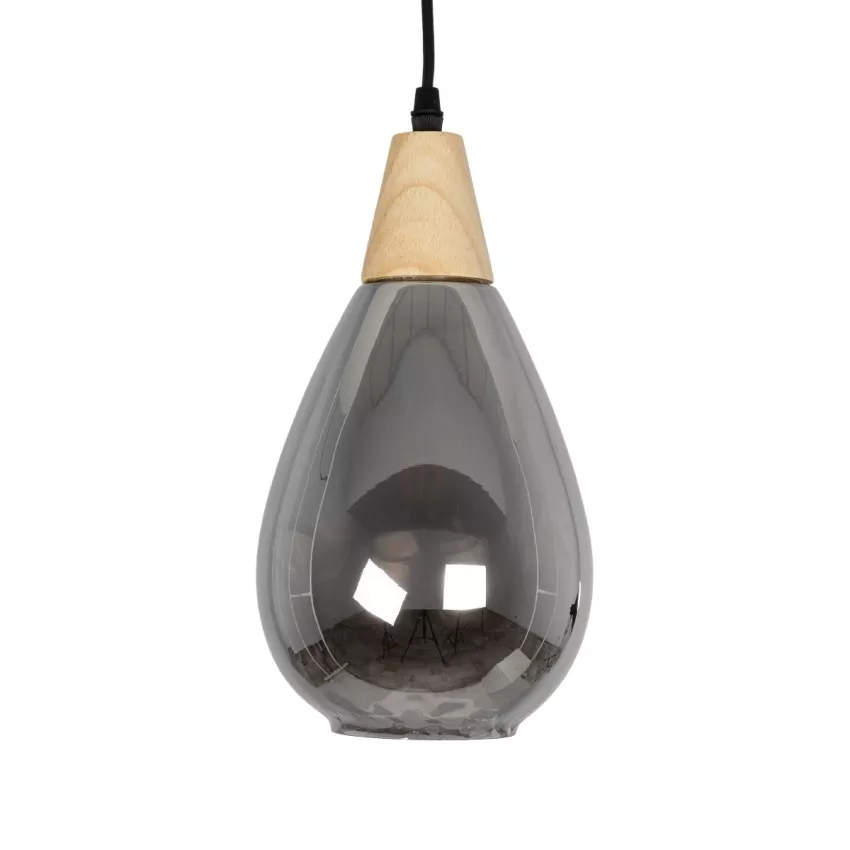 GLOBOSTAR® NOAH  Μοντέρνο Κρεμαστό Φωτιστικό Οροφής με Ντουί 1 x E27 AC 220-240V IP20 - Γκρι & Μπεζ - Μ16 x Π16 x Υ30cm