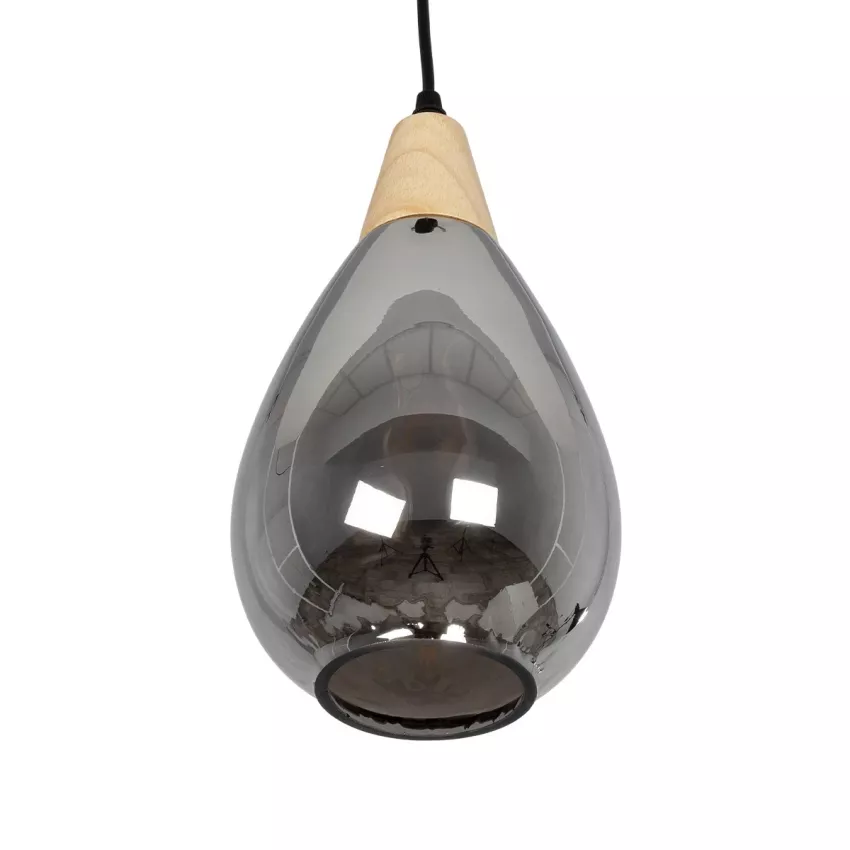 GLOBOSTAR® NOAH  Μοντέρνο Κρεμαστό Φωτιστικό Οροφής με Ντουί 1 x E27 AC 220-240V IP20 - Γκρι & Μπεζ - Μ16 x Π16 x Υ30cm