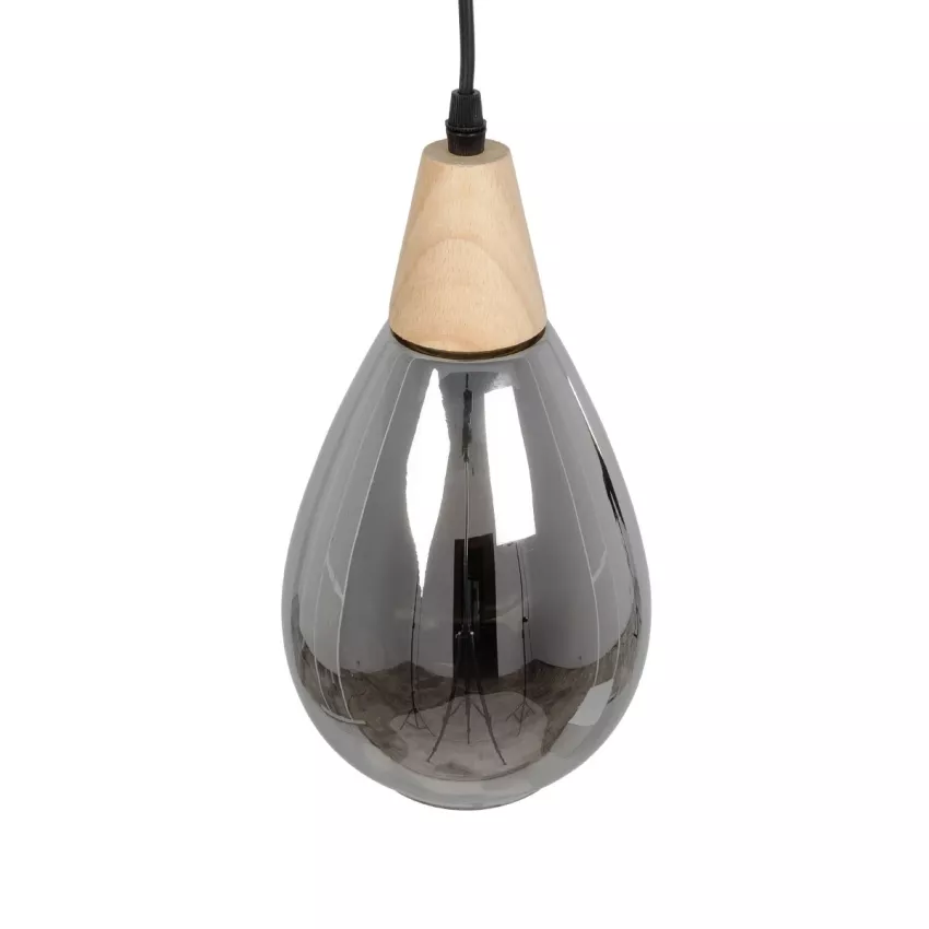 GLOBOSTAR® NOAH  Μοντέρνο Κρεμαστό Φωτιστικό Οροφής με Ντουί 1 x E27 AC 220-240V IP20 - Γκρι & Μπεζ - Μ16 x Π16 x Υ30cm