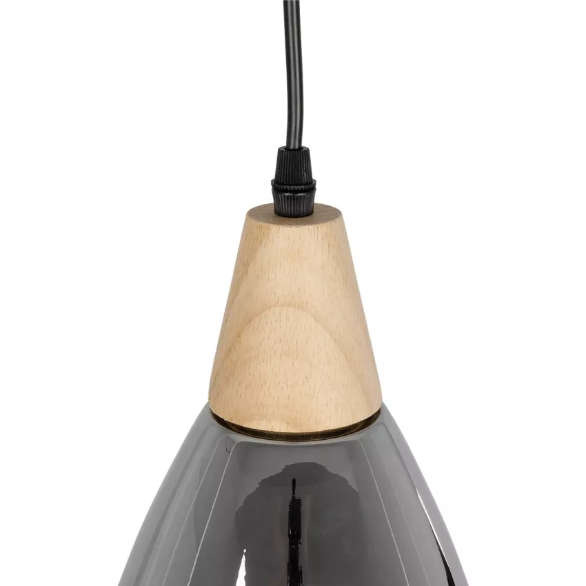 GLOBOSTAR® NOAH  Μοντέρνο Κρεμαστό Φωτιστικό Οροφής με Ντουί 1 x E27 AC 220-240V IP20 - Γκρι & Μπεζ - Μ16 x Π16 x Υ30cm