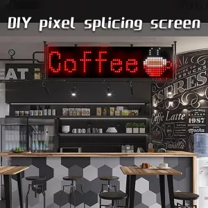 GLOBOSTAR® MATRIX  Κυλιόμενη Ψηφιακή Επιγραφή 80x80cm P24.6 64x64 Pixel LED 120W AC 220-240V IP20 Πολύχρωμο RGB - Bluetooth Control μέσω iPIXEL APP - Μ80 x Π2.6 x Υ80cm