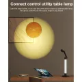 GLOBOSTAR® DESTINY  Επιτραπέζιο Φωτιστικό Πορτατίφ με RF Ασύρματο Χειριστήριο & Λειτουργία μέσω WiFi APP LED 10W 600lm 180° AC 220-240V IP20 Πολύχρωμο RGB Dimmable - Sanan SMD Chip - Μαύρο - Μ14 x Π14 x Υ50cm