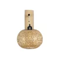 GLOBOSTAR® SELVA  Boho Φωτιστικό Τοίχου - Απλίκα με Ντουί 1 x E27 AC 220-240V IP20 - Μπεζ - Μ23 x Π23 x Υ37cm