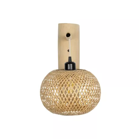 GLOBOSTAR® SELVA  Boho Φωτιστικό Τοίχου - Απλίκα με Ντουί 1 x E27 AC 220-240V IP20 - Μπεζ - Μ23 x Π23 x Υ37cm
