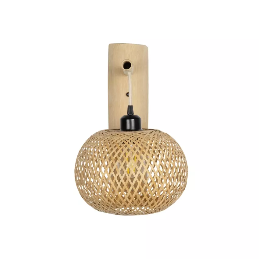 GLOBOSTAR® SELVA  Boho Φωτιστικό Τοίχου - Απλίκα με Ντουί 1 x E27 AC 220-240V IP20 - Μπεζ - Μ23 x Π23 x Υ37cm