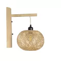GLOBOSTAR® SELVA  Boho Φωτιστικό Τοίχου - Απλίκα με Ντουί 1 x E27 AC 220-240V IP20 - Μπεζ - Μ23 x Π23 x Υ37cm