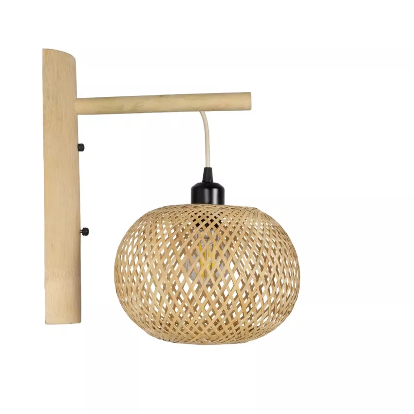 GLOBOSTAR® SELVA  Boho Φωτιστικό Τοίχου - Απλίκα με Ντουί 1 x E27 AC 220-240V IP20 - Μπεζ - Μ23 x Π23 x Υ37cm