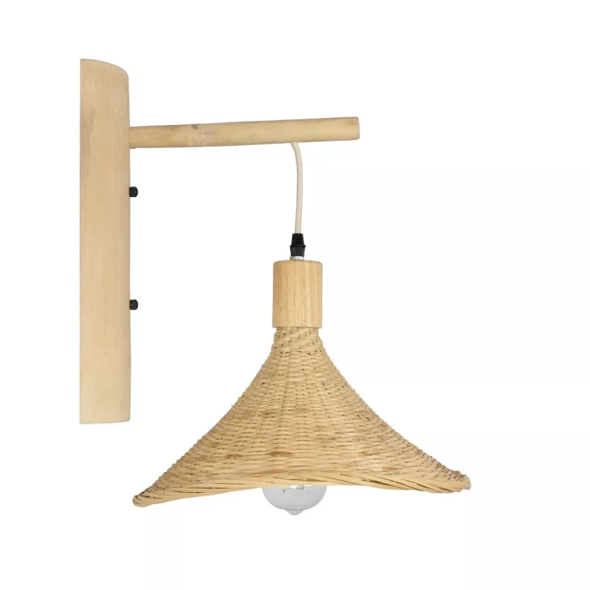 GLOBOSTAR® KALIA  Boho Φωτιστικό Τοίχου - Απλίκα με Ντουί 1 x E27 AC 220-240V IP20 - Μπεζ - Μ33 x Π36 x Υ42cm