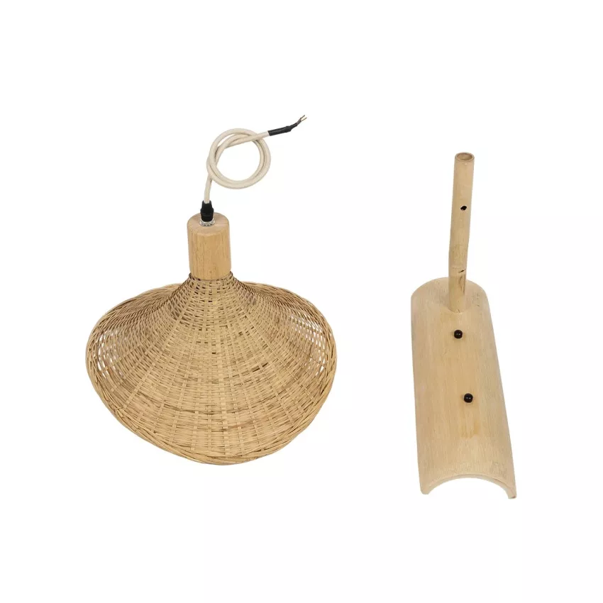 GLOBOSTAR® KALIA  Boho Φωτιστικό Τοίχου - Απλίκα με Ντουί 1 x E27 AC 220-240V IP20 - Μπεζ - Μ33 x Π36 x Υ42cm