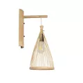 GLOBOSTAR® ARIDA  Boho Φωτιστικό Τοίχου - Απλίκα με Ντουί 1 x E27 AC 220-240V IP20 - Μπεζ - Μ21 x Π30 x Υ55cm