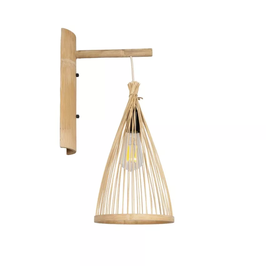 GLOBOSTAR® ARIDA  Boho Φωτιστικό Τοίχου - Απλίκα με Ντουί 1 x E27 AC 220-240V IP20 - Μπεζ - Μ21 x Π30 x Υ55cm