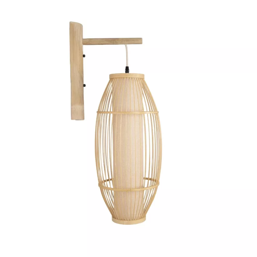 GLOBOSTAR® TULUM  Boho Φωτιστικό Τοίχου - Απλίκα με Ντουί 1 x E27 AC 220-240V IP20 - Μπεζ - Μ25 x Π33 x Υ73cm