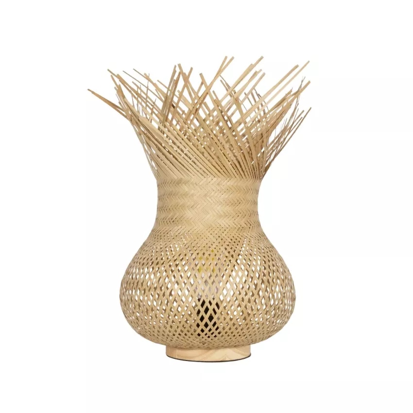 GLOBOSTAR® FARAH  Boho Επιτραπέζιο Φωτιστικό Πορτατίφ με Ντουί 1 x E27 AC 220-240V IP20 - Μπεζ - Μ30 x Π30 x Υ46cm
