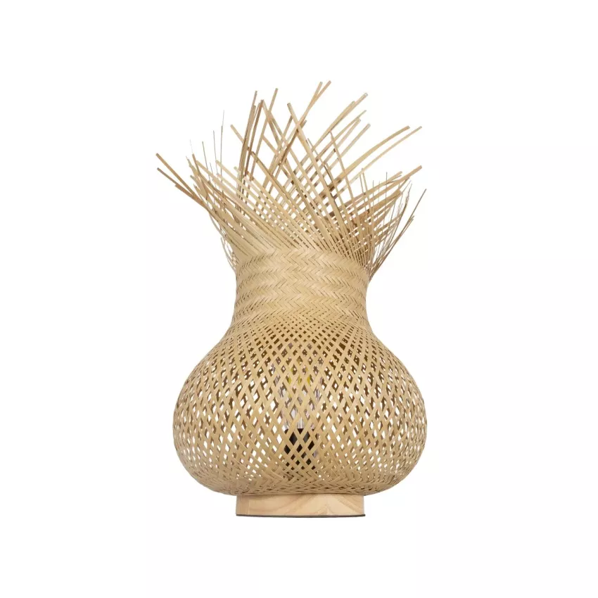 GLOBOSTAR® FARAH  Boho Επιτραπέζιο Φωτιστικό Πορτατίφ με Ντουί 1 x E27 AC 220-240V IP20 - Μπεζ - Μ30 x Π30 x Υ46cm