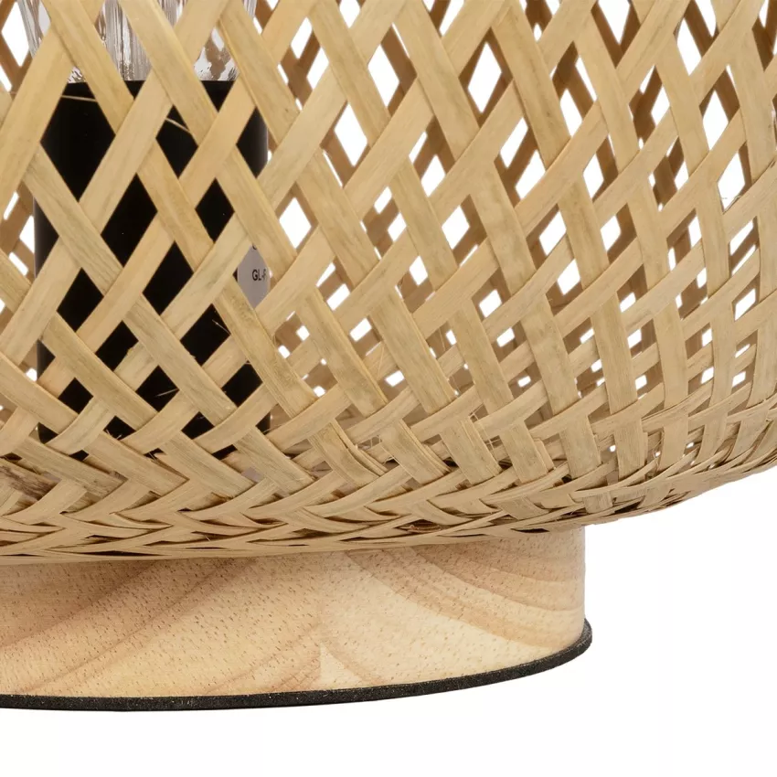 GLOBOSTAR® FARAH  Boho Επιτραπέζιο Φωτιστικό Πορτατίφ με Ντουί 1 x E27 AC 220-240V IP20 - Μπεζ - Μ30 x Π30 x Υ46cm