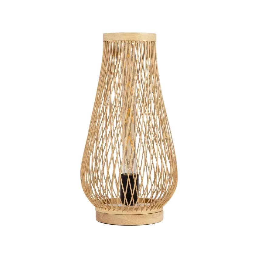 GLOBOSTAR® ARIDA  Boho Επιτραπέζιο Φωτιστικό Πορτατίφ με Ντουί 1 x E27 AC 220-240V IP20 - Μπεζ - Μ20 x Π20 x Υ38.5cm