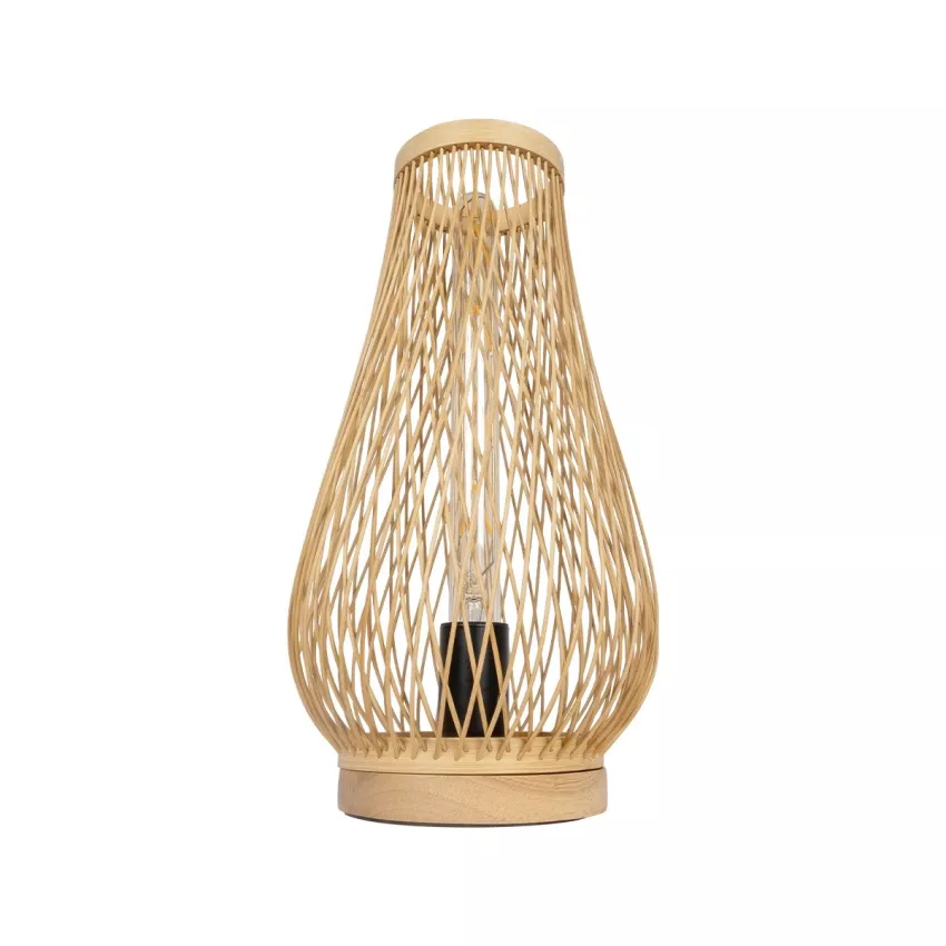 GLOBOSTAR® ARIDA  Boho Επιτραπέζιο Φωτιστικό Πορτατίφ με Ντουί 1 x E27 AC 220-240V IP20 - Μπεζ - Μ20 x Π20 x Υ38.5cm