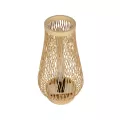 GLOBOSTAR® ARIDA  Boho Επιτραπέζιο Φωτιστικό Πορτατίφ με Ντουί 1 x E27 AC 220-240V IP20 - Μπεζ - Μ20 x Π20 x Υ38.5cm