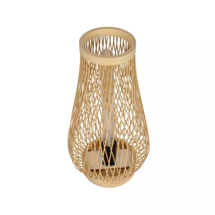 GLOBOSTAR® ARIDA  Boho Επιτραπέζιο Φωτιστικό Πορτατίφ με Ντουί 1 x E27 AC 220-240V IP20 - Μπεζ - Μ20 x Π20 x Υ38.5cm