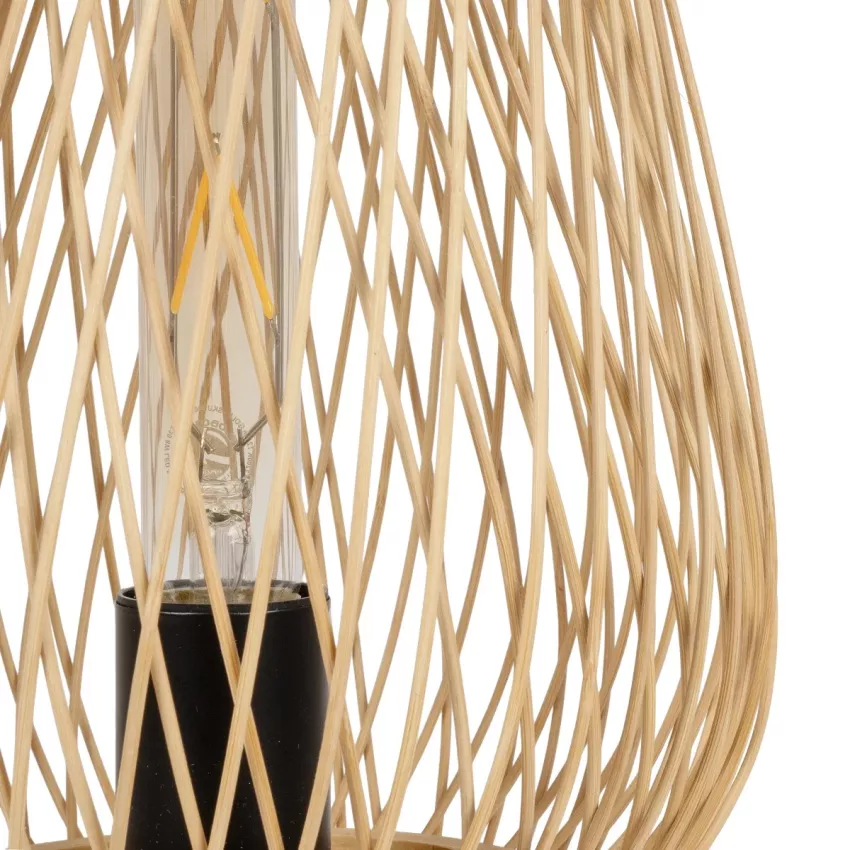 GLOBOSTAR® ARIDA  Boho Επιτραπέζιο Φωτιστικό Πορτατίφ με Ντουί 1 x E27 AC 220-240V IP20 - Μπεζ - Μ20 x Π20 x Υ38.5cm