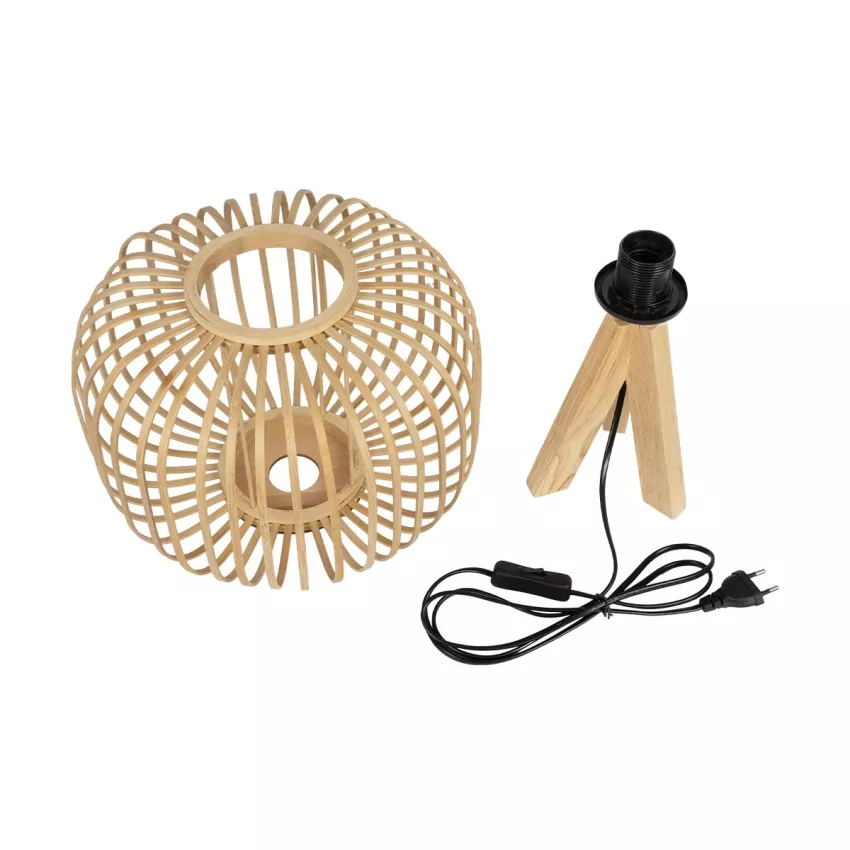 GLOBOSTAR® CHORD  Boho Επιτραπέζιο Φωτιστικό Πορτατίφ με Ντουί 1 x E27 AC 220-240V IP20 - Μπεζ - Μ31 x Π31 x Υ43cm