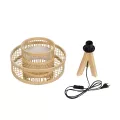GLOBOSTAR® TULUM  Boho Επιτραπέζιο Φωτιστικό Πορτατίφ με Ντουί 1 x E27 AC 220-240V IP20 - Μπεζ - Μ30 x Π30 x Υ41cm