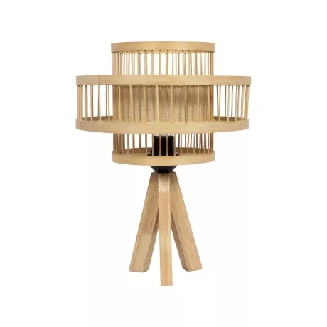 GLOBOSTAR® TULUM  Boho Επιτραπέζιο Φωτιστικό Πορτατίφ με Ντουί 1 x E27 AC 220-240V IP20 - Μπεζ - Μ30 x Π30 x Υ41cm
