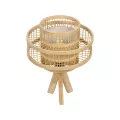GLOBOSTAR® TULUM  Boho Επιτραπέζιο Φωτιστικό Πορτατίφ με Ντουί 1 x E27 AC 220-240V IP20 - Μπεζ - Μ30 x Π30 x Υ41cm