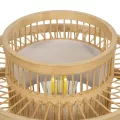 GLOBOSTAR® TULUM  Boho Επιτραπέζιο Φωτιστικό Πορτατίφ με Ντουί 1 x E27 AC 220-240V IP20 - Μπεζ - Μ30 x Π30 x Υ41cm
