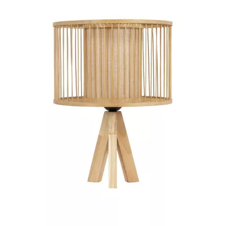 GLOBOSTAR® TULUM  Boho Επιτραπέζιο Φωτιστικό Πορτατίφ με Ντουί 1 x E27 AC 220-240V IP20 - Μπεζ - Μ30 x Π30 x Υ40cm