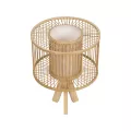 GLOBOSTAR® TULUM  Boho Επιτραπέζιο Φωτιστικό Πορτατίφ με Ντουί 1 x E27 AC 220-240V IP20 - Μπεζ - Μ30 x Π30 x Υ40cm