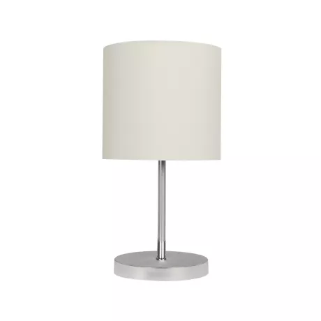 GLOBOSTAR® GLOSSY  Μοντέρνο Επιτραπέζιο Φωτιστικό Πορτατίφ με Ντουί 1 x E27 AC 220-240V IP20 - Ασημί & Μπεζ - Μ15 x Π15 x Υ39cm