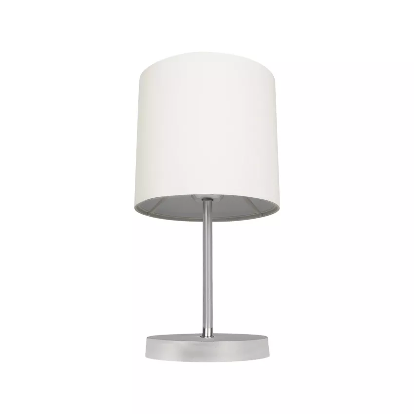 GLOBOSTAR® GLOSSY  Μοντέρνο Επιτραπέζιο Φωτιστικό Πορτατίφ με Ντουί 1 x E27 AC 220-240V IP20 - Ασημί & Μπεζ - Μ15 x Π15 x Υ39cm