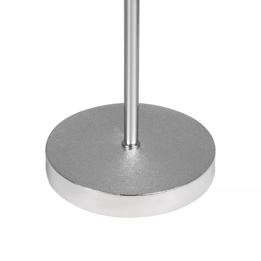 GLOBOSTAR® GLOSSY  Μοντέρνο Επιτραπέζιο Φωτιστικό Πορτατίφ με Ντουί 1 x E27 AC 220-240V IP20 - Ασημί & Μπεζ - Μ15 x Π15 x Υ39cm