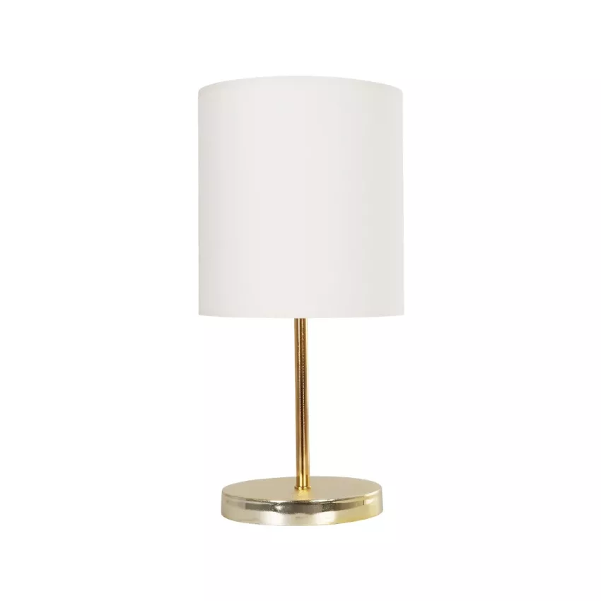 GLOBOSTAR® GLOSSY  Μοντέρνο Επιτραπέζιο Φωτιστικό Πορτατίφ με Ντουί 1 x E27 AC 220-240V IP20 - Χρυσό & Μπεζ - Μ19 x Π19 x Υ38cm