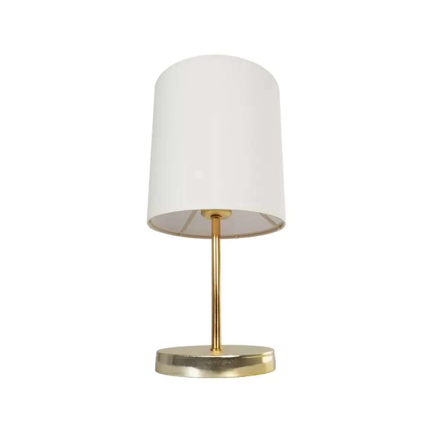 GLOBOSTAR® GLOSSY  Μοντέρνο Επιτραπέζιο Φωτιστικό Πορτατίφ με Ντουί 1 x E27 AC 220-240V IP20 - Χρυσό & Μπεζ - Μ19 x Π19 x Υ38cm
