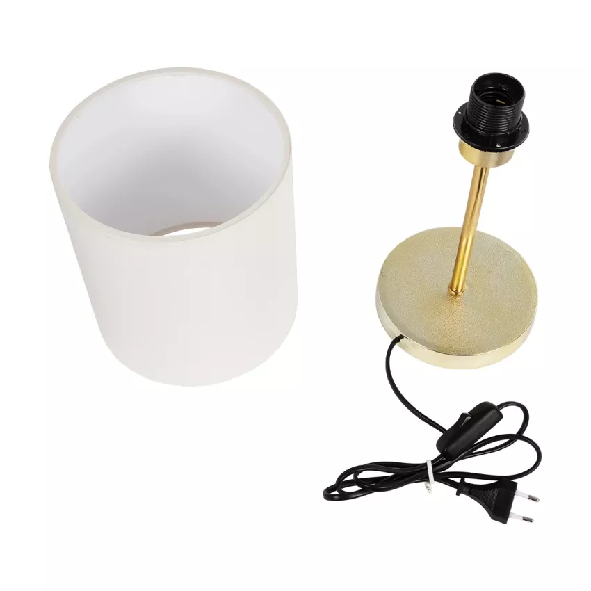 GLOBOSTAR® GLOSSY  Μοντέρνο Επιτραπέζιο Φωτιστικό Πορτατίφ με Ντουί 1 x E27 AC 220-240V IP20 - Χρυσό & Μπεζ - Μ19 x Π19 x Υ38cm