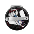 GLOBOSTAR® REGENCY  Μοντέρνο Φωτιστικό Τοίχου - Απλίκα Ξενοδοχείου Reading Light με Φορτιστή USB 3A LED 8W 920lm 120° AC 220-240V IP20 Φυσικό Λευκό 4500K - Bridgelux SMD Chip & TÜV SÜD Driver - Μαύρο Ματ - Μ12 x Π12 x Υ13cm