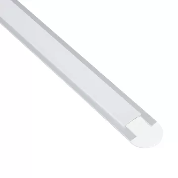 GLOBOSTAR® ALP-LINEAR RECCA  Χωνευτό Προφίλ Αλουμινίου με Λευκό Γαλακτερό Πατητό Κάλυμμα για Ταινίες LED IP20 - Ασημί & Λευκό - Μ100 x Π2.2 x Υ0.7cm