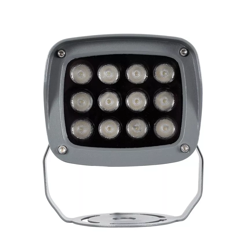 GLOBOSTAR® FLOODXENA  Προβολέας Σποτ Wall Washer LED 12W 1020lm 10° AC 220-240V Αδιάβροχο IP65 Φούξια - Bridgelux SMD Chip - Γκρι Ανθρακί - Μ13.5 x Π11 x Υ15cm