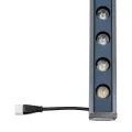 GLOBOSTAR® WASHERMARGO  Μπάρα Φωτισμού Wall Washer LED 24W 2760lm 30° DC 24V Αδιάβροχο IP65 Φυσικό Λευκό 4500K Dimmable - Bridgelux SMD Chip - Γκρι Ανθρακί Ματ - Μ100 x Π4 x Υ5cm