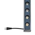 GLOBOSTAR® WASHERMARGO  Μπάρα Φωτισμού Wall Washer LED 24W 2760lm 30° DC 24V Αδιάβροχο IP65 Φυσικό Λευκό 4500K Dimmable - Bridgelux SMD Chip - Γκρι Ανθρακί Ματ - Μ100 x Π4 x Υ5cm