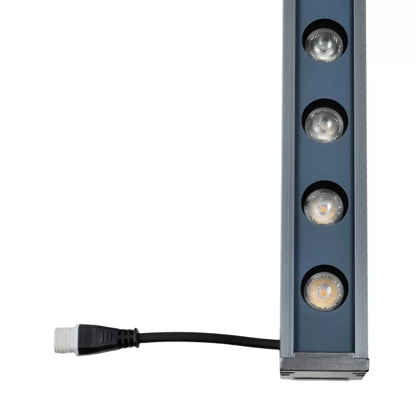 GLOBOSTAR® WASHERMARGO  Μπάρα Φωτισμού Wall Washer LED 24W 2760lm 30° DC 24V Αδιάβροχο IP65 Φυσικό Λευκό 4500K Dimmable - Bridgelux SMD Chip - Γκρι Ανθρακί Ματ - Μ100 x Π4 x Υ5cm