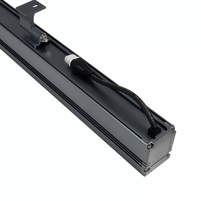GLOBOSTAR® WASHERMARGO  Μπάρα Φωτισμού Wall Washer LED 24W 2760lm 30° DC 24V Αδιάβροχο IP65 Φυσικό Λευκό 4500K Dimmable - Bridgelux SMD Chip - Γκρι Ανθρακί Ματ - Μ100 x Π4 x Υ5cm