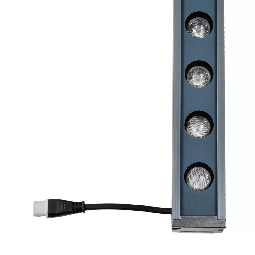 GLOBOSTAR® WASHERMARGO  Μπάρα Φωτισμού Wall Washer LED 24W 2040lm 30° DC 24V Αδιάβροχο IP66 Ροζ Dimmable - Bridgelux SMD Chip - Γκρι Ανθρακί - Μ100 x Π4 x Υ5cm