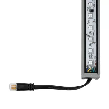 GLOBOSTAR® DIGIBAR  Ψηφιακή Pixel Addressable Facade Μπάρα LED 12W 600lm 45° DC 24V Αδιάβροχο IP65 8 x Pixel Πολύχρωμο RGB Dimmable DMX512 SPI/TTL Protocol IC UCS512C0 - Bridgelux SMD Chip - Γκρι Ανθρακί - Μ100 x Π3.5 x Υ3.2cm